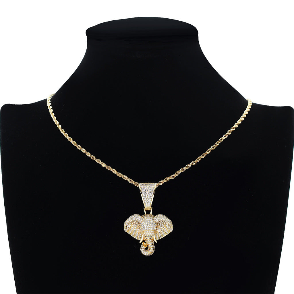 Elephant Head Hip Hop Pendant