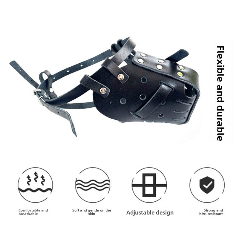 Dog Muzzle Leather Anti-Bite Anti-Barking