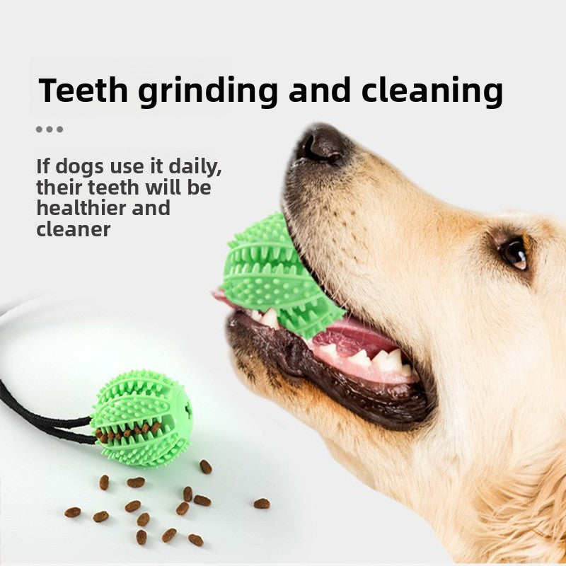 Pet Toy Suction Cup Treat Ball Dog Teeth Cleaning Chew Toy