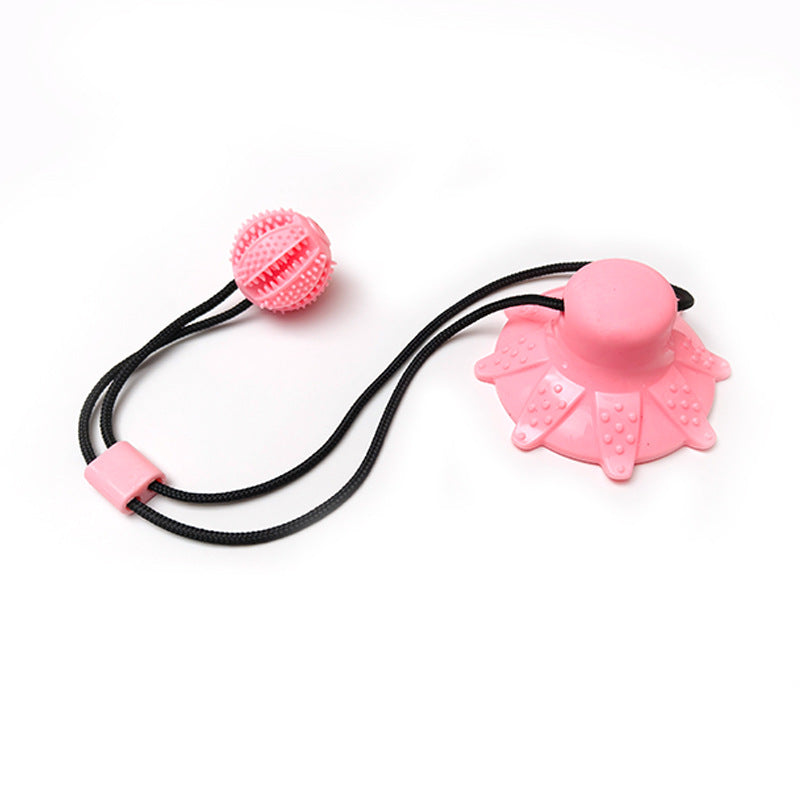 Pet Toy Suction Cup Treat Ball Dog Teeth Cleaning Chew Toy