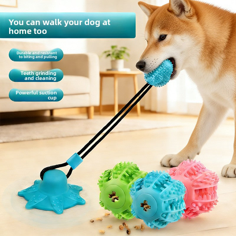 Pet Toy Suction Cup Treat Ball Dog Teeth Cleaning Chew Toy