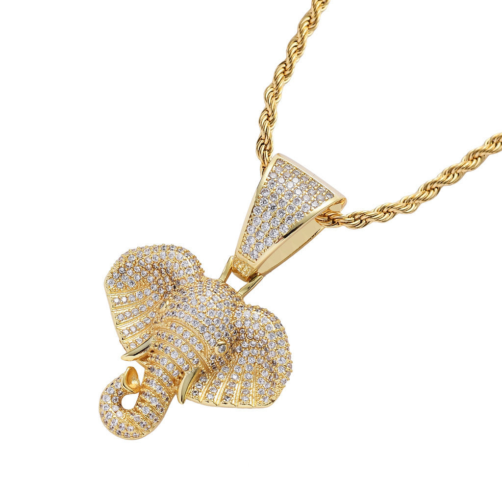Elephant Head Hip Hop Pendant