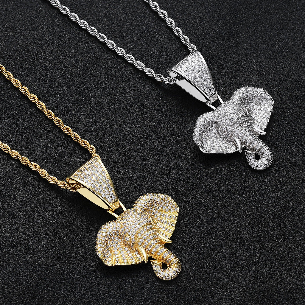 Elephant Head Hip Hop Pendant