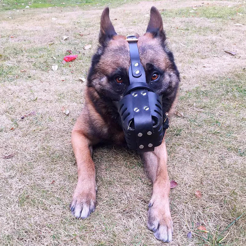 Dog Muzzle Leather Anti-Bite Anti-Barking