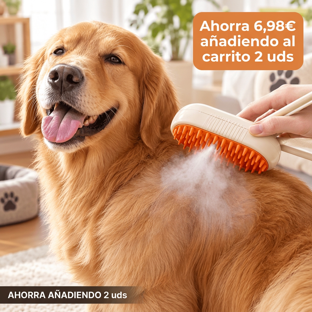 Cepillo Vaporizador de Masaje para Mascotas