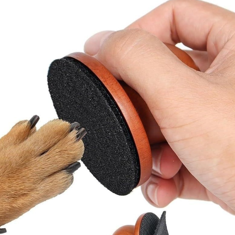 Solid wood dog paw massager