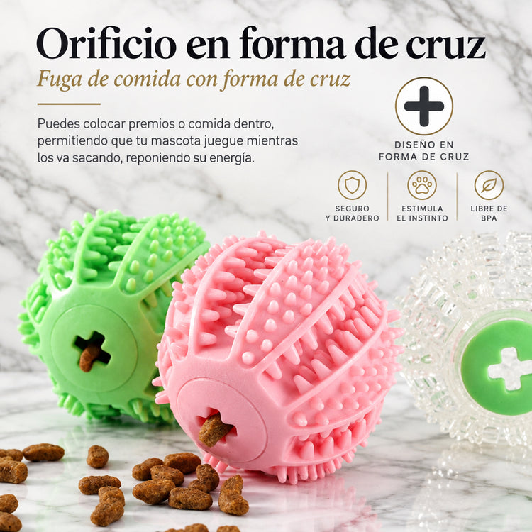 Juguete Pelota con Ventosa y Premios para Limpiar Dientes de Perro