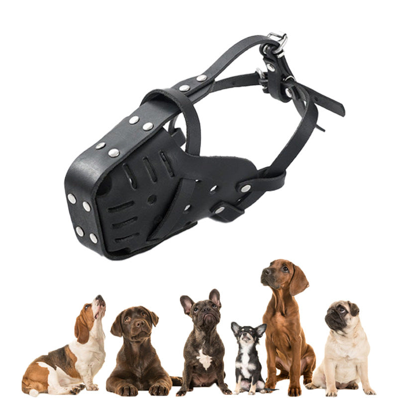 Dog Muzzle Leather Anti-Bite Anti-Barking